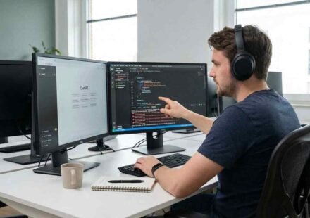 Developer using ChatGPT to quickly debug code errors and improve programming workflow with AI assistance